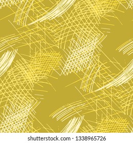 Various Pencil Hatches. Seamless Pattern with chaotic Hand Drawn Lines. Modern Background for Paper, Print, Underwear. Vertical, Horizontal and Diagonal Strokes. Grunge Vector Texture
