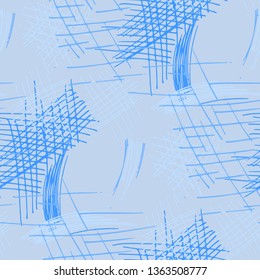 Various Pencil Hatches. Seamless Pattern with chaotic Hand Drawn Lines. Vintage Background for Paper, Print, Underwear. Vertical, Horizontal and Diagonal Strokes. Grunge Vector Texture