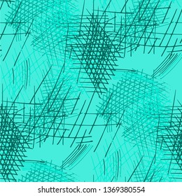 Various Pencil Hatches. Seamless Pattern with chaotic Hand Drawn Lines. Retro Background for Paper, Wallpaper, Linen. Vertical, Horizontal and Diagonal Strokes. Grunge Vector Texture