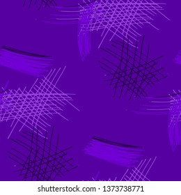 Various Pencil Hatches. Seamless Pattern with chaotic Hand Drawn Lines. Modern Background for Cloth, Dress, Tablecloth. Vertical, Horizontal and Diagonal Strokes. Grunge Vector Texture