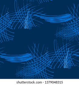 Various Pencil Hatches. Seamless Pattern with chaotic Hand Drawn Lines. Trendy Background for Textile, Shirt, Fabric. Vertical, Horizontal and Diagonal Strokes. Grunge Vector Texture