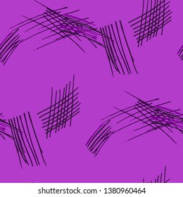 Various Pencil Hatches. Seamless Pattern with chaotic Hand Drawn Lines. Retro Background for Paper, Wallpaper, Linen. Vertical, Horizontal and Diagonal Strokes. Grunge Vector Texture