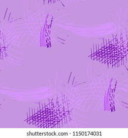 Various Pencil Hatches. Seamless Texture with chaotic Hand Drawn Lines. Modern Background for Cloth, Wallpaper, Linen. Vertical, Horizontal and Diagonal Strokes. Grunge Vector Texture