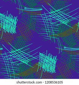 Various Pencil Hatches. Seamless Texture with chaotic Hand Drawn Lines. Vintage Background for Cloth, Wallpaper, Linen. Vertical, Horizontal and Diagonal Strokes. Grunge Vector Texture