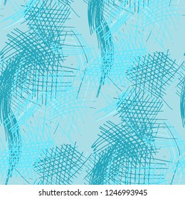 Various Pencil Hatches. Seamless Texture with chaotic Hand Drawn Lines. Trendy Background for Chintz, Print, Swimwear. Vertical, Horizontal and Diagonal Strokes. Grunge Vector Texture