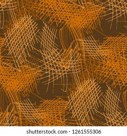Various Pencil Hatches. Seamless Texture with chaotic Hand Drawn Lines. Vintage Background for Paper, Print, Underwear. Vertical, Horizontal and Diagonal Strokes. Grunge Vector Texture