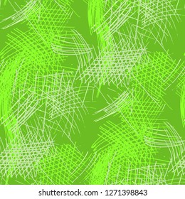 Various Pencil Hatches. Seamless Texture with chaotic Hand Drawn Lines. Vintage Background for Cloth, Dress, Linen. Vertical, Horizontal and Diagonal Strokes. Grunge Vector Texture