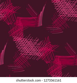 Various Pencil Hatches. Seamless Texture with chaotic Hand Drawn Lines. Vintage Background for Cloth, Dress, Linen. Vertical, Horizontal and Diagonal Strokes. Grunge Vector Texture