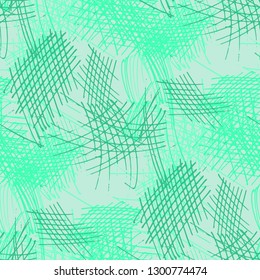Various Pencil Hatches. Seamless Texture with chaotic Hand Drawn Lines. Trendy Background for Chintz, Print, Swimwear. Vertical, Horizontal and Diagonal Strokes. Grunge Vector Texture