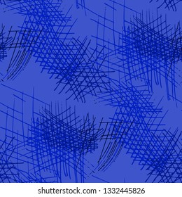 Various Pencil Hatches. Seamless Texture with chaotic Hand Drawn Lines. Retro Background for Calico, Fabric, Print. Vertical, Horizontal and Diagonal Strokes. Grunge Vector Texture