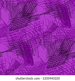 Various Pencil Hatches. Seamless Texture with chaotic Hand Drawn Lines. Trendy Background for Textile, Paper, Print. Vertical, Horizontal and Diagonal Strokes. Grunge Vector Texture