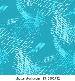 Various Pencil Hatches. Seamless Texture with chaotic Hand Drawn Lines. Retro Background for Paper, Wallpaper, Linen. Vertical, Horizontal and Diagonal Strokes. Grunge Vector Texture