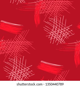 Various Pencil Hatches. Seamless Texture with chaotic Hand Drawn Lines. Modern Background for Calico, Paper, Print. Vertical, Horizontal and Diagonal Strokes. Grunge Vector Texture