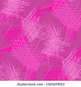 Various Pencil Hatches. Seamless Texture with chaotic Hand Drawn Lines. Retro Background for Paper, Wallpaper, Underwear. Vertical, Horizontal and Diagonal Strokes. Grunge Vector Texture