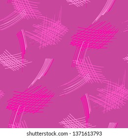 Various Pencil Hatches. Seamless Texture with chaotic Hand Drawn Lines. Trendy Background for Textile, Shirt, Fabric. Vertical, Horizontal and Diagonal Strokes. Grunge Vector Texture
