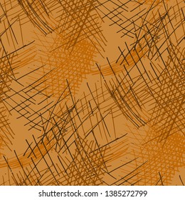 Various Pencil Hatches. Seamless Texture with chaotic Hand Drawn Lines. Retro Background for Calico, Paper, Print. Vertical, Horizontal and Diagonal Strokes. Grunge Vector Texture