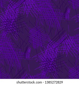 Various Pencil Hatches. Seamless Texture with chaotic Hand Drawn Lines. Retro Background for Cloth, Dress, Linen. Vertical, Horizontal and Diagonal Strokes. Grunge Vector Texture