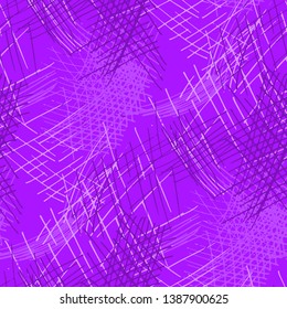 Various Pencil Hatches. Seamless Texture with chaotic Hand Drawn Lines. Modern Background for Calico, Fabric, Print. Vertical, Horizontal and Diagonal Strokes. Grunge Vector Texture