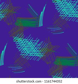 Various Pencil Strokes. Seamless Pattern with chaotic Hand Drawn Lines. Vintage Background for Cloth, Dress, Linen. Vertical, Horizontal and Diagonal Strokes. Grunge Vector Texture