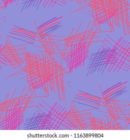 Various Pencil Strokes. Seamless Pattern with chaotic Hand Drawn Lines. Modern Background for Paper, Wallpaper, Underwear. Vertical, Horizontal and Diagonal Strokes. Grunge Vector Texture