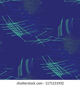 Various Pencil Strokes. Seamless Pattern with chaotic Hand Drawn Lines. Trendy Background for Cloth, Dress, Linen. Vertical, Horizontal and Diagonal Strokes. Grunge Vector Texture