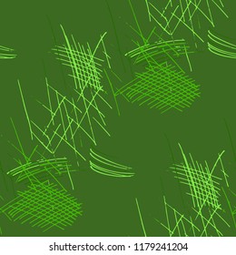 Various Pencil Strokes. Seamless Pattern with chaotic Hand Drawn Lines. Trendy Background for Print, Wallpaper, Swimwear. Vertical, Horizontal and Diagonal Strokes. Grunge Vector Texture