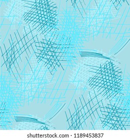 Various Pencil Strokes. Seamless Pattern with chaotic Hand Drawn Lines. Modern Background for Chintz, Print, Swimwear. Vertical, Horizontal and Diagonal Strokes. Grunge Vector Texture