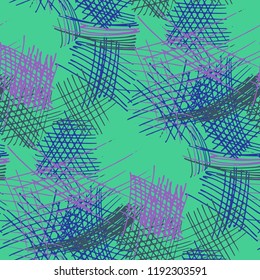 Various Pencil Strokes. Seamless Pattern with chaotic Hand Drawn Lines. Retro Background for Paper, Wallpaper, Linen. Vertical, Horizontal and Diagonal Strokes. Grunge Vector Texture