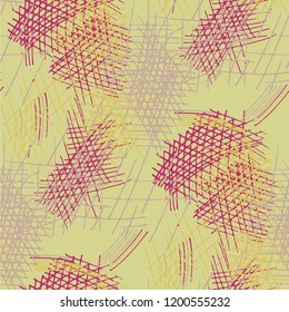 Various Pencil Strokes. Seamless Pattern with chaotic Hand Drawn Lines. Modern Background for Calico, Fabric, Print. Vertical, Horizontal and Diagonal Strokes. Grunge Vector Texture