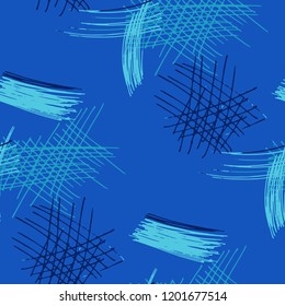 Various Pencil Strokes. Seamless Pattern with chaotic Hand Drawn Lines. Vintage Background for Chintz, Print, Underwear. Vertical, Horizontal and Diagonal Strokes. Grunge Vector Texture