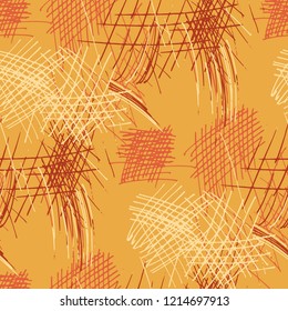 Various Pencil Strokes. Seamless Pattern with chaotic Hand Drawn Lines. Retro Background for Cloth, Wallpaper, Linen. Vertical, Horizontal and Diagonal Strokes. Grunge Vector Texture