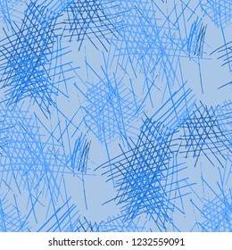 Various Pencil Strokes. Seamless Pattern with chaotic Hand Drawn Lines. Vintage Background for Chintz, Print, Underwear. Vertical, Horizontal and Diagonal Strokes. Grunge Vector Texture