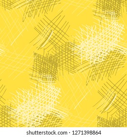 Various Pencil Strokes. Seamless Pattern with chaotic Hand Drawn Lines. Modern Background for Paper, Wallpaper, Underwear. Vertical, Horizontal and Diagonal Strokes. Grunge Vector Texture
