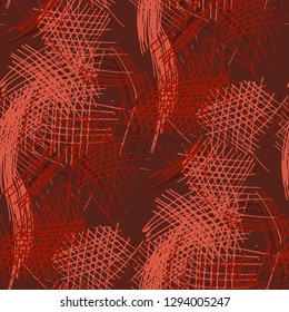 Various Pencil Strokes. Seamless Pattern with chaotic Hand Drawn Lines. Retro Background for Cloth, Dress, Tablecloth. Vertical, Horizontal and Diagonal Strokes. Grunge Vector Texture