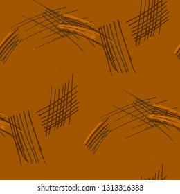 Various Pencil Strokes. Seamless Pattern with chaotic Hand Drawn Lines. Vintage Background for Chintz, Wallpaper, Swimwear. Vertical, Horizontal and Diagonal Strokes. Grunge Vector Texture