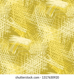 Various Pencil Strokes. Seamless Pattern with chaotic Hand Drawn Lines. Retro Background for Textile, Shirt, Fabric. Vertical, Horizontal and Diagonal Strokes. Grunge Vector Texture