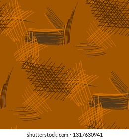 Various Pencil Strokes. Seamless Pattern with chaotic Hand Drawn Lines. Modern Background for Paper, Wallpaper, Linen. Vertical, Horizontal and Diagonal Strokes. Grunge Vector Texture