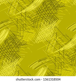 Various Pencil Strokes. Seamless Pattern with chaotic Hand Drawn Lines. Vintage Background for Chintz, Print, Swimwear. Vertical, Horizontal and Diagonal Strokes. Grunge Vector Texture