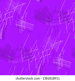 Various Pencil Strokes. Seamless Pattern with chaotic Hand Drawn Lines. Vintage Background for Textile, Shirt, Fabric. Vertical, Horizontal and Diagonal Strokes. Grunge Vector Texture