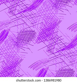 Various Pencil Strokes. Seamless Pattern with chaotic Hand Drawn Lines. Modern Background for Curtain, Shirt, Tablecloth. Vertical, Horizontal and Diagonal Strokes. Grunge Vector Texture