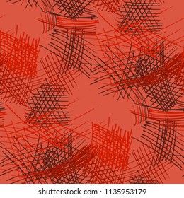 Various Pencil Strokes. Seamless Texture with chaotic Hand Drawn Lines. Vintage Background for Textile, Paper, Fabric. Vertical, Horizontal and Diagonal Strokes. Grunge Vector Texture