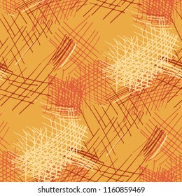 Various Pencil Strokes. Seamless Texture with chaotic Hand Drawn Lines. Vintage Background for Calico, Fabric, Print. Vertical, Horizontal and Diagonal Strokes. Grunge Vector Texture