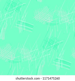 Various Pencil Strokes. Seamless Texture with chaotic Hand Drawn Lines. Retro Background for Print, Wallpaper, Swimwear. Vertical, Horizontal and Diagonal Strokes. Grunge Vector Texture
