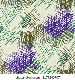 Various Pencil Strokes. Seamless Texture with chaotic Hand Drawn Lines. Modern Background for Paper, Wallpaper, Linen. Vertical, Horizontal and Diagonal Strokes. Grunge Vector Texture