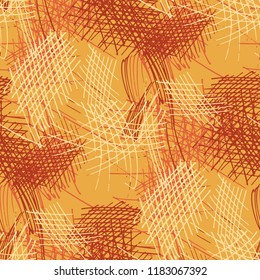 Various Pencil Strokes. Seamless Texture with chaotic Hand Drawn Lines. Retro Background for Cloth, Wallpaper, Linen. Vertical, Horizontal and Diagonal Strokes. Grunge Vector Texture