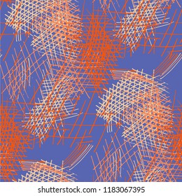 Various Pencil Strokes. Seamless Texture with chaotic Hand Drawn Lines. Trendy Background for Paper, Print, Underwear. Vertical, Horizontal and Diagonal Strokes. Grunge Vector Texture