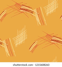 Various Pencil Strokes. Seamless Texture with chaotic Hand Drawn Lines. Modern Background for Curtain, Shirt, Tablecloth. Vertical, Horizontal and Diagonal Strokes. Grunge Vector Texture