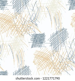 Various Pencil Strokes. Seamless Texture with chaotic Hand Drawn Lines. Trendy Background for Paper, Wallpaper, Linen. Vertical, Horizontal and Diagonal Strokes. Grunge Vector Texture