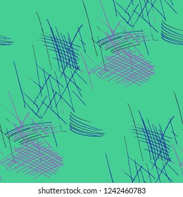 Various Pencil Strokes. Seamless Texture with chaotic Hand Drawn Lines. Vintage Background for Paper, Wallpaper, Linen. Vertical, Horizontal and Diagonal Strokes. Grunge Vector Texture