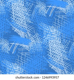 Various Pencil Strokes. Seamless Texture with chaotic Hand Drawn Lines. Modern Background for Textile, Paper, Fabric. Vertical, Horizontal and Diagonal Strokes. Grunge Vector Texture